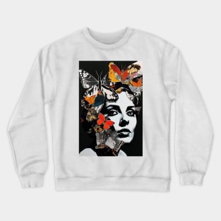Girl with Butterflies - Beautiful Art Print, T-Shirts, and More Crewneck Sweatshirt